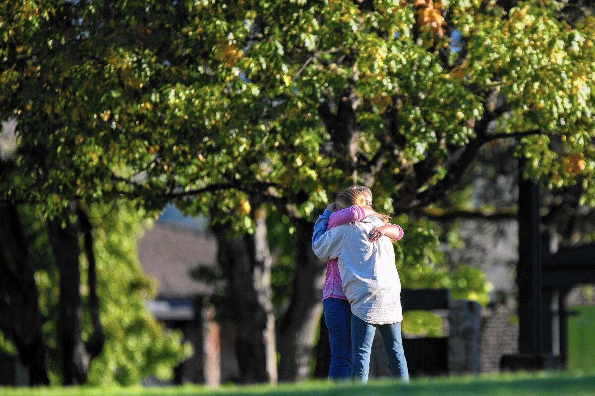 Nine people were killed and nine were injured in the Oct. 1 rampage at Umpqua Community College in Roseburg, Ore. Above, the campus reopened Oct. 5.