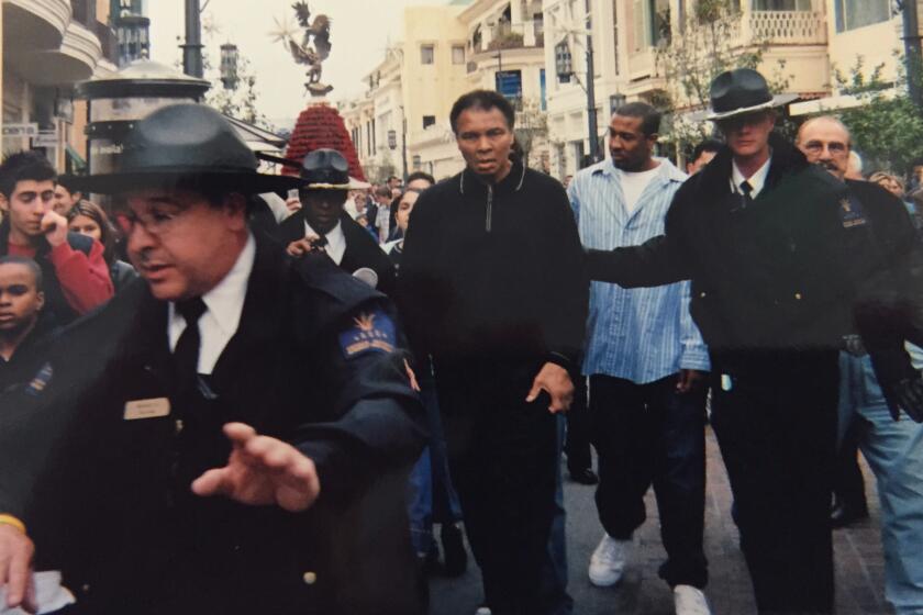 Muhammad Ali visits the Grove shopping Center.