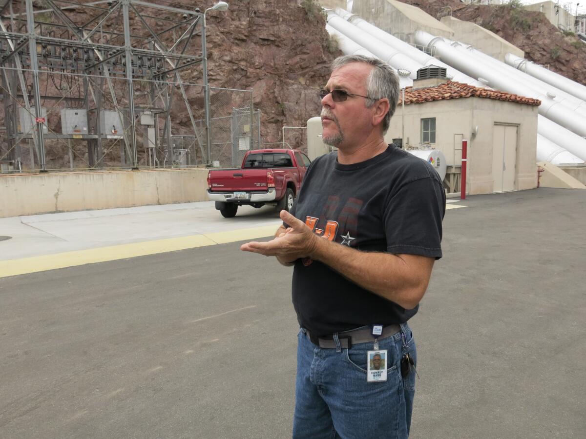 Donald Nash speaks during a tour of the the Whitsett Intake Pumping Plant in December 2014.