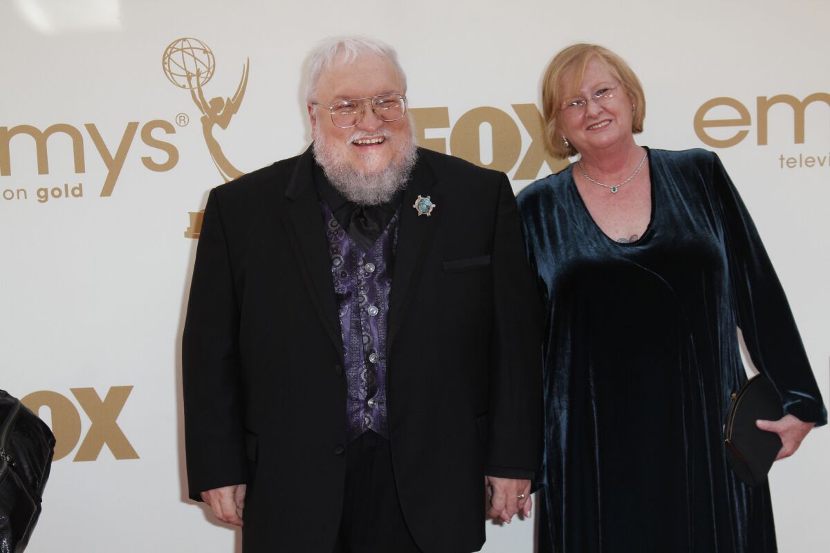 George R. R. Martin arrives at 63rd Annual Prime Time Emmy Awards.