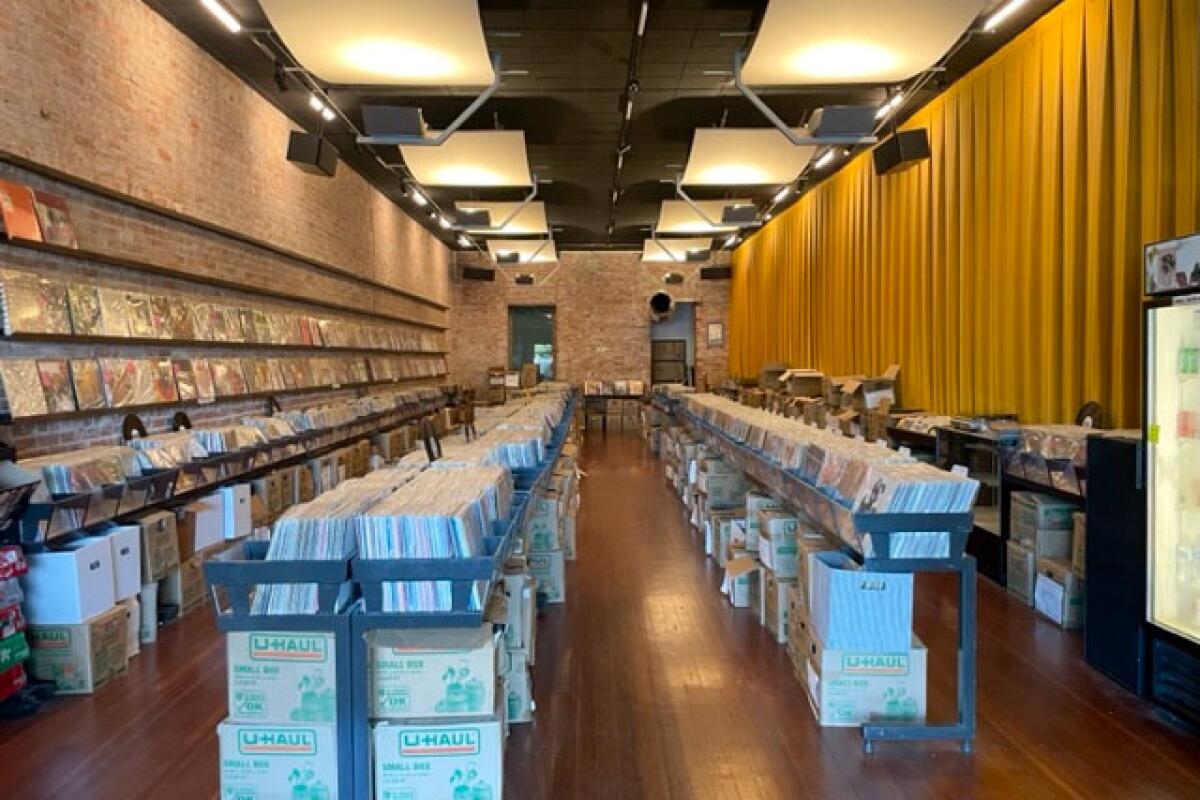 The interior of Glass House record store.