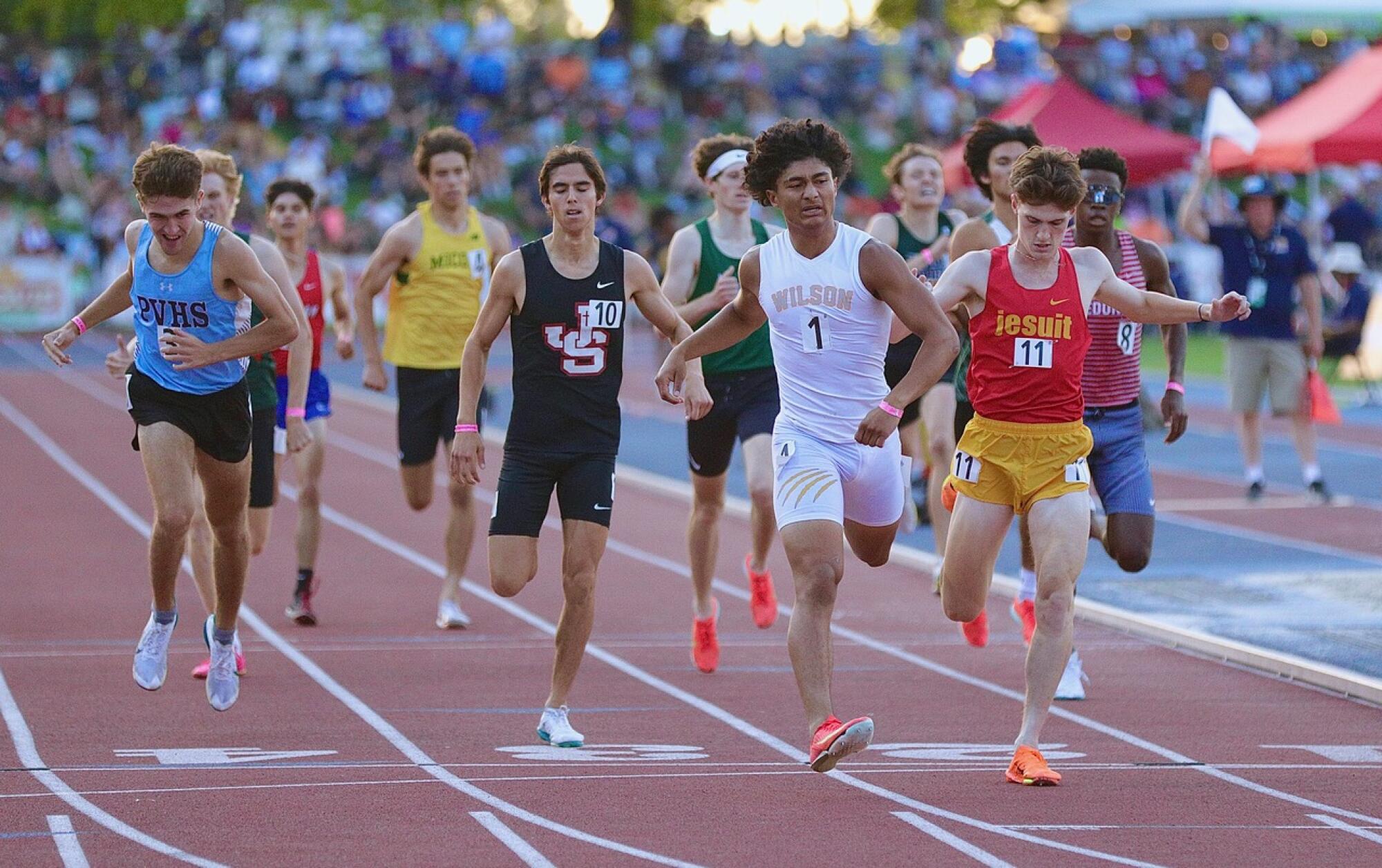 Long Beach Wilson junior Wyatt Obando edges Lucas Alberts.