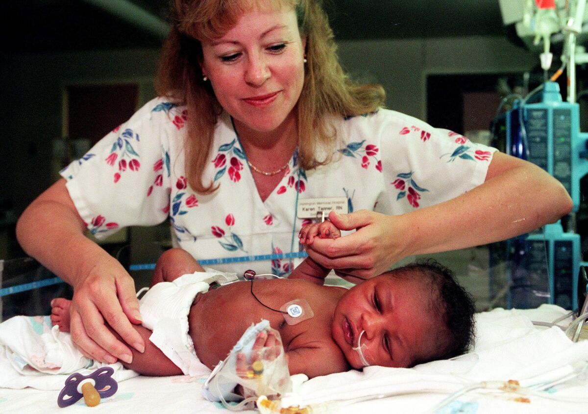 A 1998 photo shows Matthew Whitaker in the neonatal medical center at Huntington Memorial Hospital in Pasadena.
