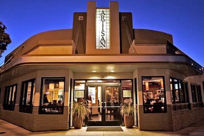 Artisan is a short walk north of Paso Robles' downtown square in the Central Coast's wine country. The restaurant, in an Art Deco building, has a contemporary bistro style.