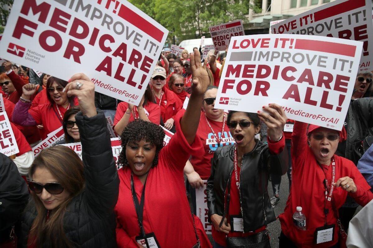 Supporters of "Medicare for all"