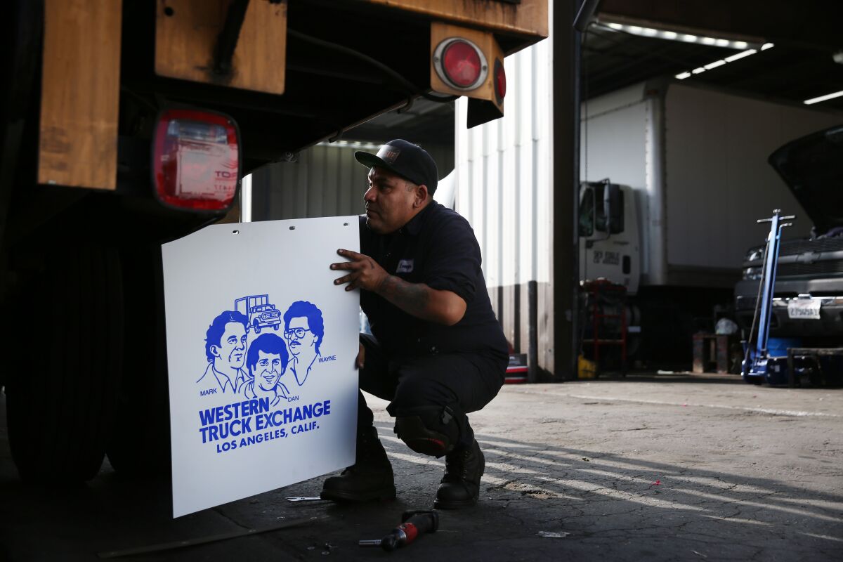 Western Truck Exchange logo on a mudflap