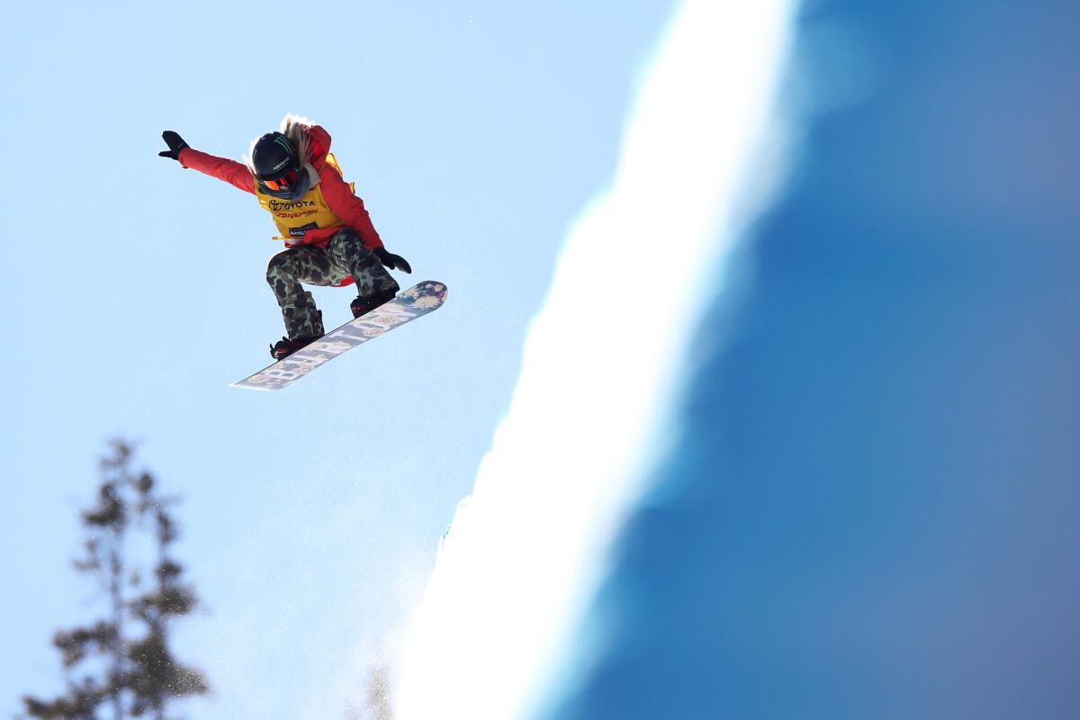 Chloe Kim competes in the halfpipe during the U.S. Grand Prix at Copper Mountain, Colo.