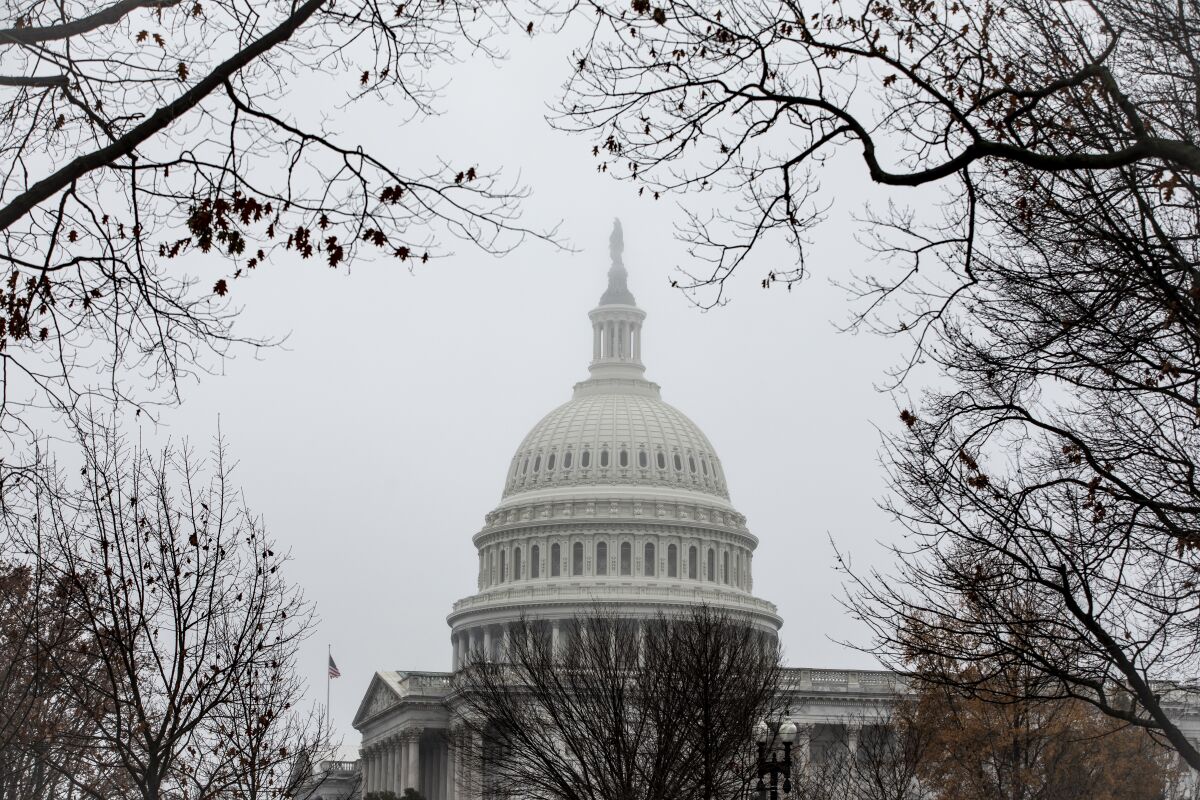 A dense fog settled over the U.S. Capitol on Tuesday.