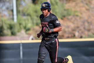 Quentin Young of Oaks Christian his two home runs on Wednesday, giving him four this season.