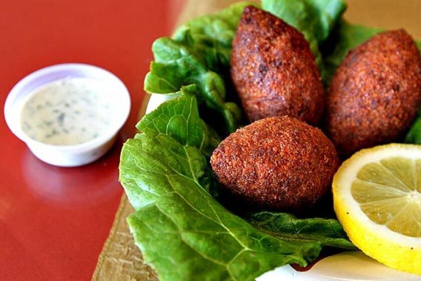Kabab Grill's kibbe is stuffed with ground beef, pine nuts, onions and spices.