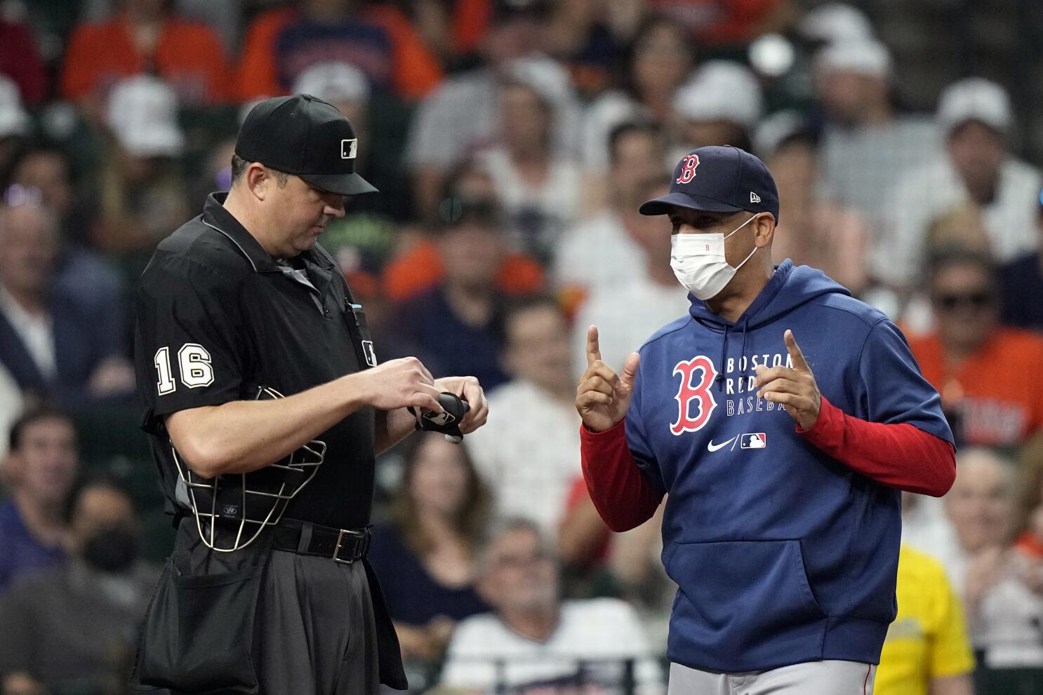 LSU Baseball - Boston Red Sox manager Alex Cora looks