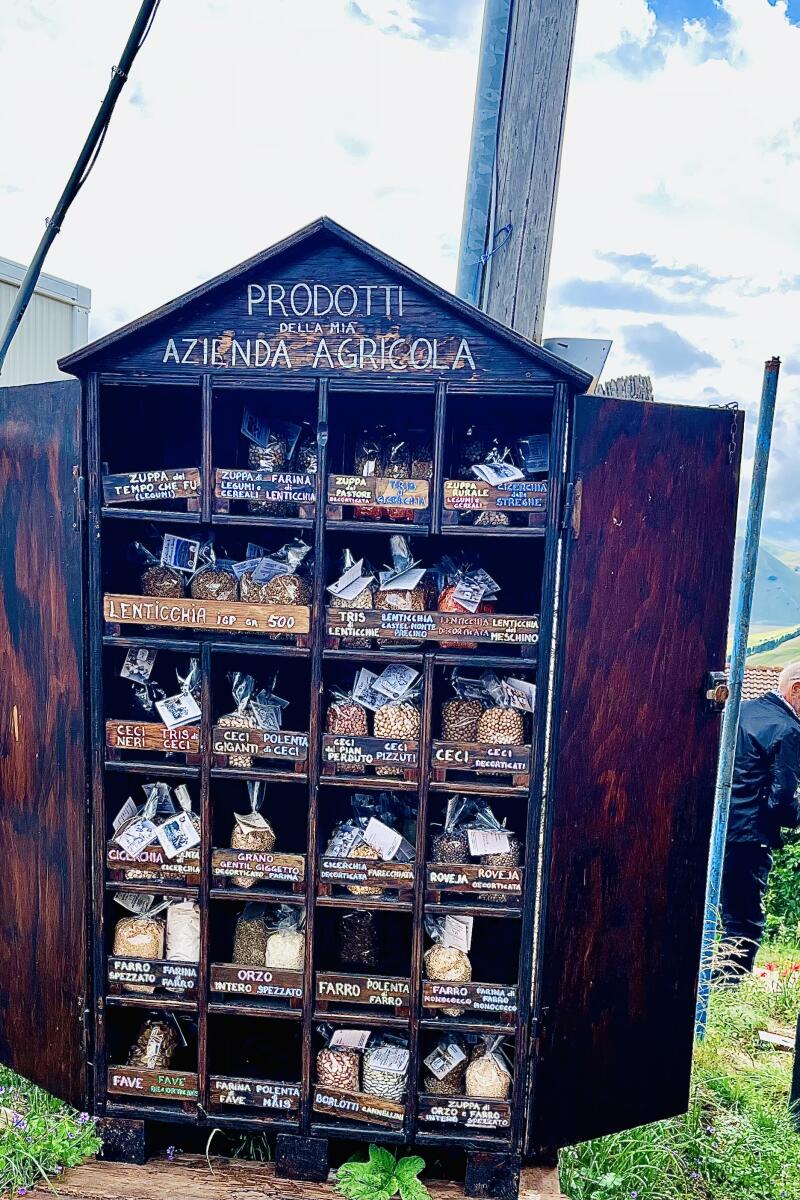 The products are grown in the plains around the Umbrian village of Castelluccio.