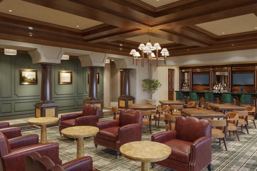 A rendering of the new Men's Lounge at the Fairmont Grand Del Mar.