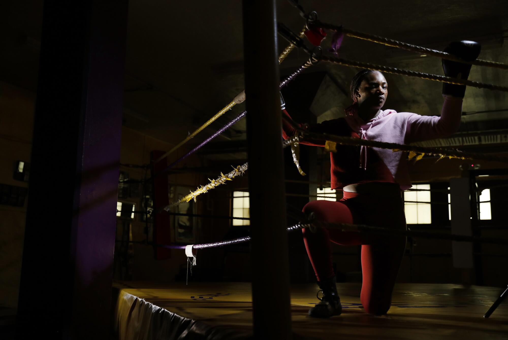 Claressa Shields says she was headed for trouble when, at 13, she was baptized in a church in Flint, Mich. Photographed at the Berston Field House in Flint, Mich.