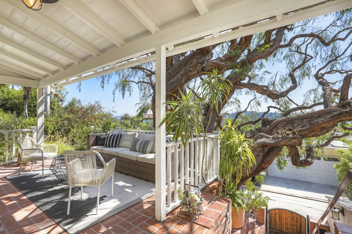 Bridgit Mendler's Silver Lake home: A red-brick landing creates a front porch that sits up from the street.