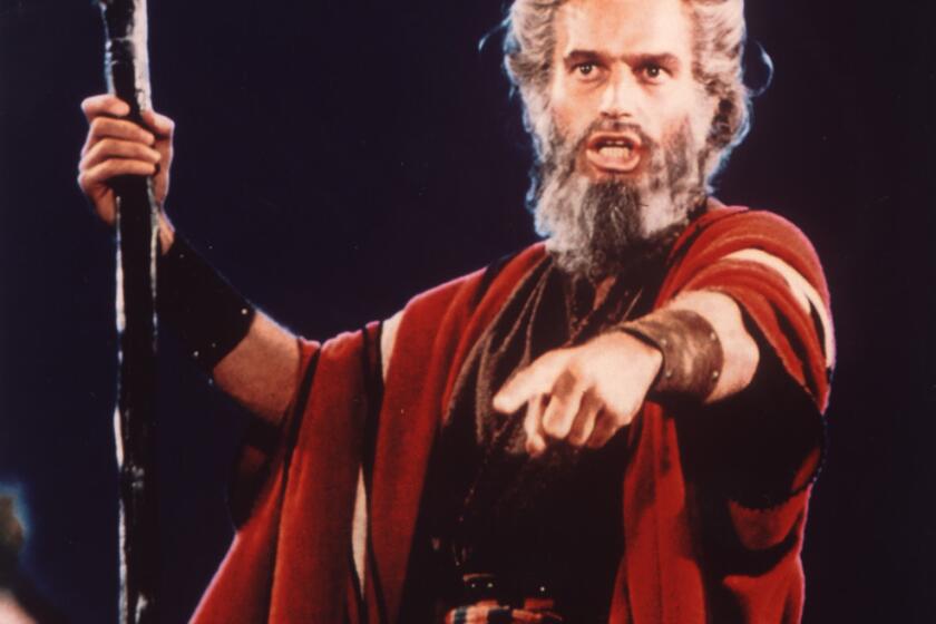 Charlton Heston as Moses in the movie The Ten Commandments. photo courtesy American Cinematheque.