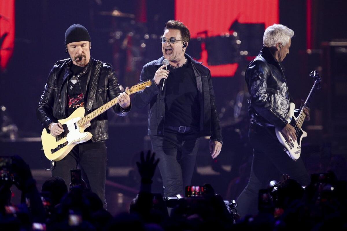 Tickets for U2’s "Joshua Tree" tour go on sale on Tuesday. The band is marking the 30th anniversary of its landmark 1987 album. The tour rolls into the Rose Bowl on May 20.