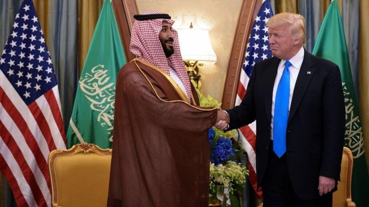 President Trump meets with Saudi Crown Prince Mohammad bin Salman in Riyadh on May 20, 2017.