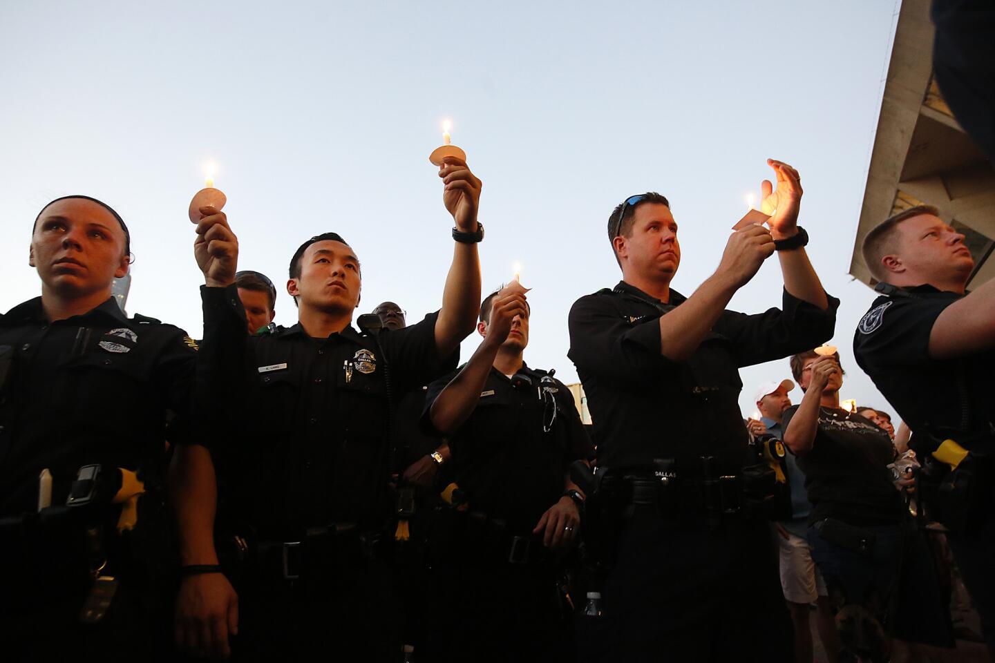 Candlelight vigil in Dallas for fallen officers