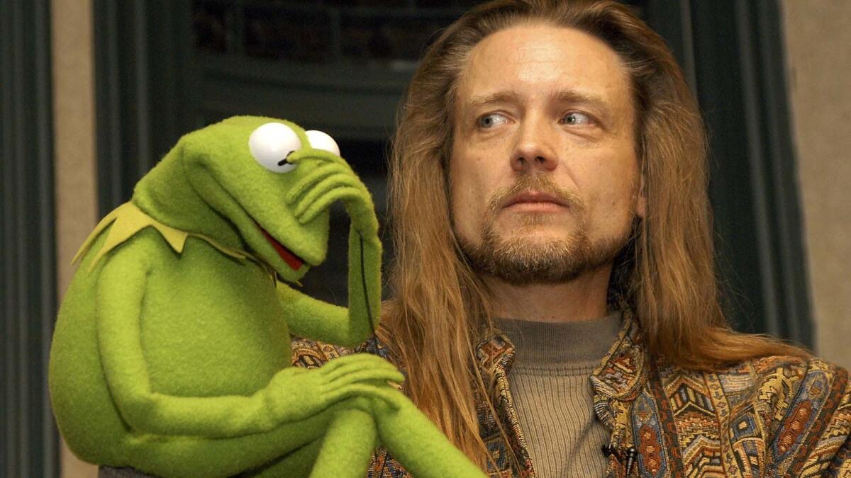 Steve Whitmire is shown with Kermit the Frog in 2003.