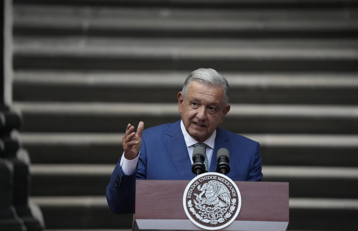 El presidente de México, Andrés Manuel López Obrador, habla durante la Cumbre de América del Norte
