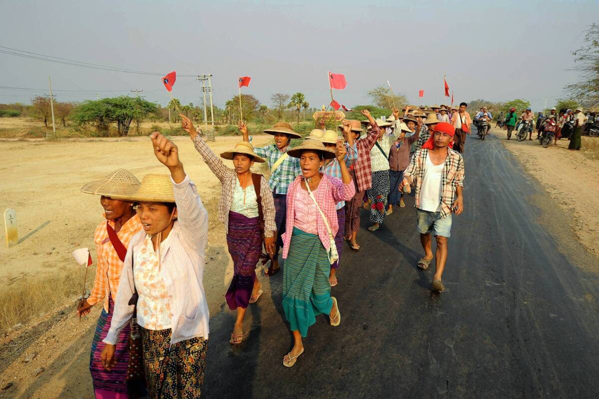 Myanmar villagers protest a Chinese-backed copper mine that has sparked outrage over seized land, health problems and poisoned water.