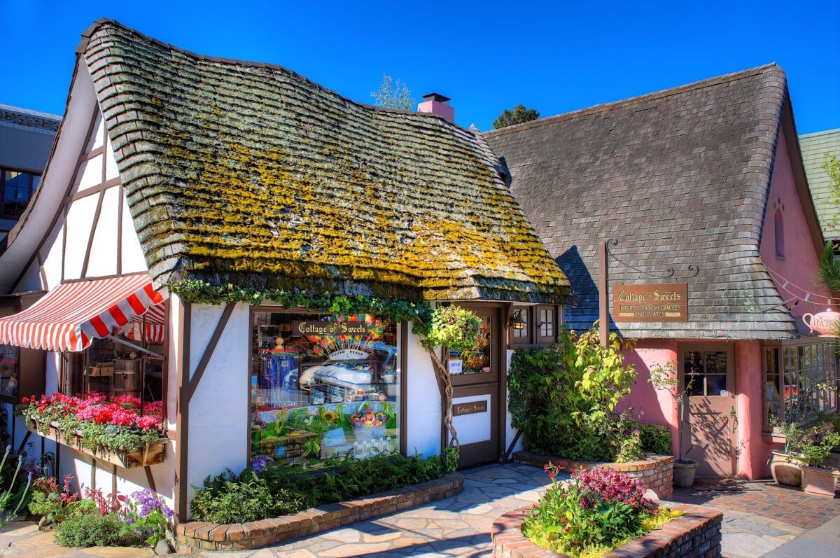 Walk around town to see fairy-tale-style architecture, like the structure that houses Cottage of Sweets.