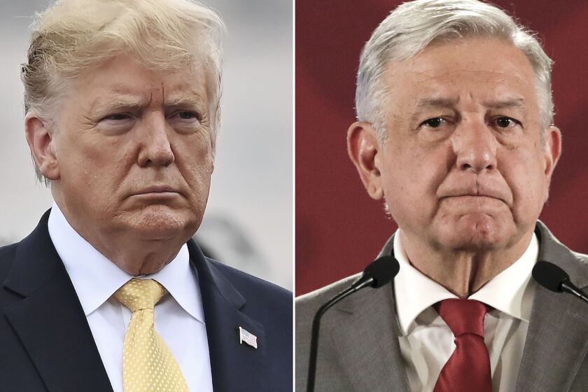 Los presidentes Donald Trump (EEUU) y Andrés Manuel López Obrador (México).