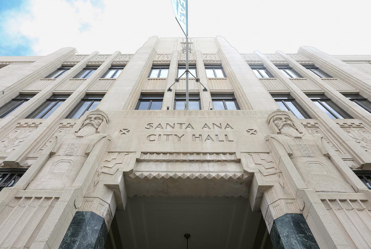 The original Santa Ana City Hall on Main Street in Santa Ana.