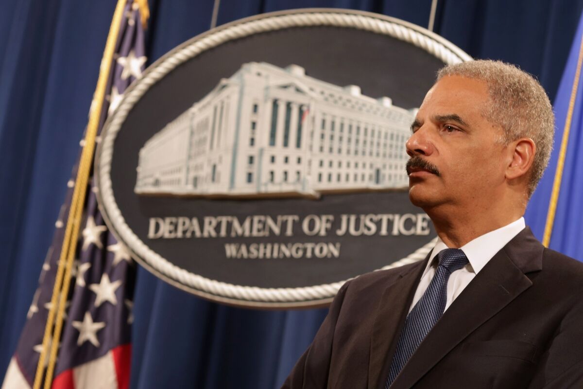 U.S. Atty. Gen. Eric Holder participates in a news conference at the Justice Department May 13 in Washington. On Saturday, he spoke at Morgan State University in Baltimore.