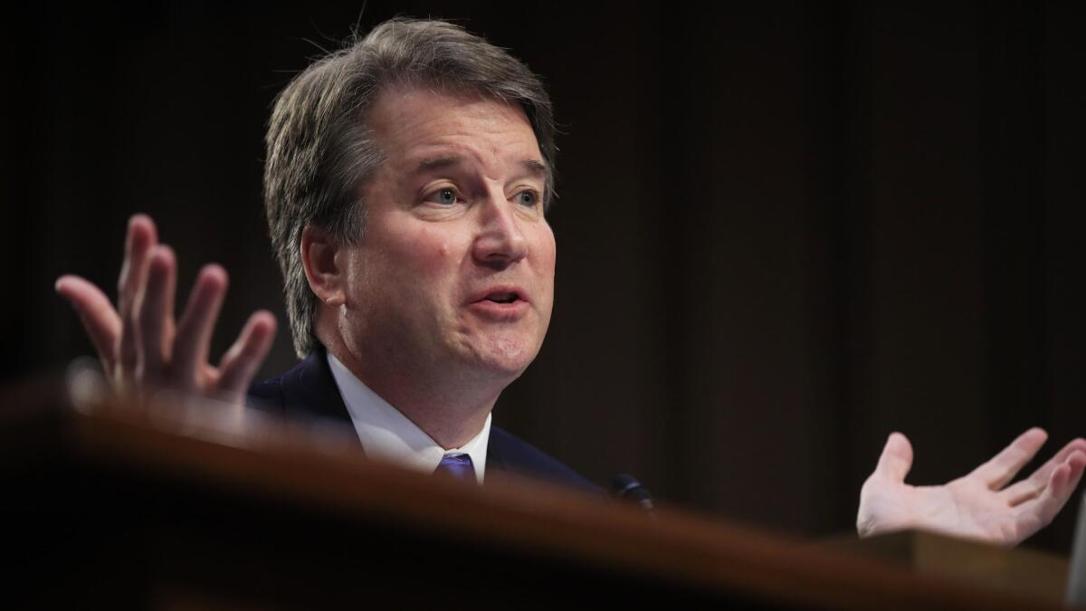 Supreme Court nominee Brett Kavanaugh testifies before the Senate Judiciary Committee on Capitol Hill on Sept. 5.