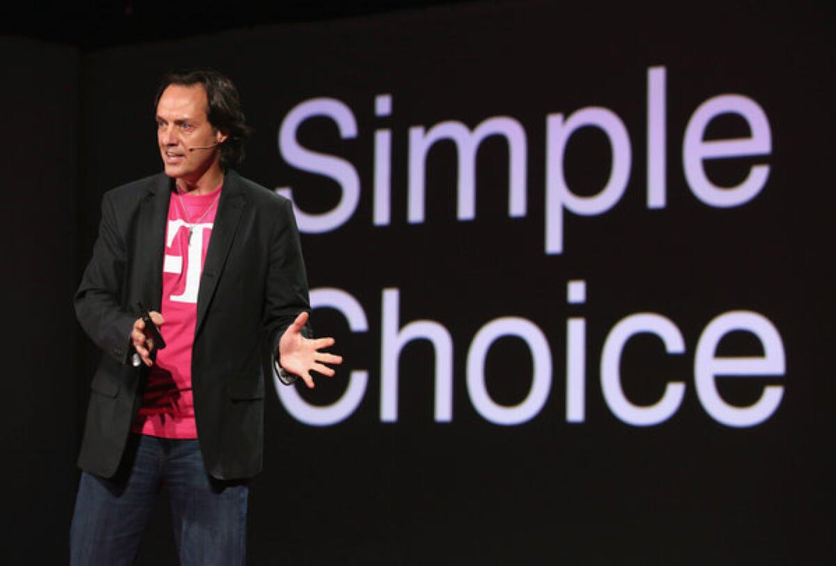 T-Mobile CEO John Legere announces a no-contract plan called the Simple Choice Plan.