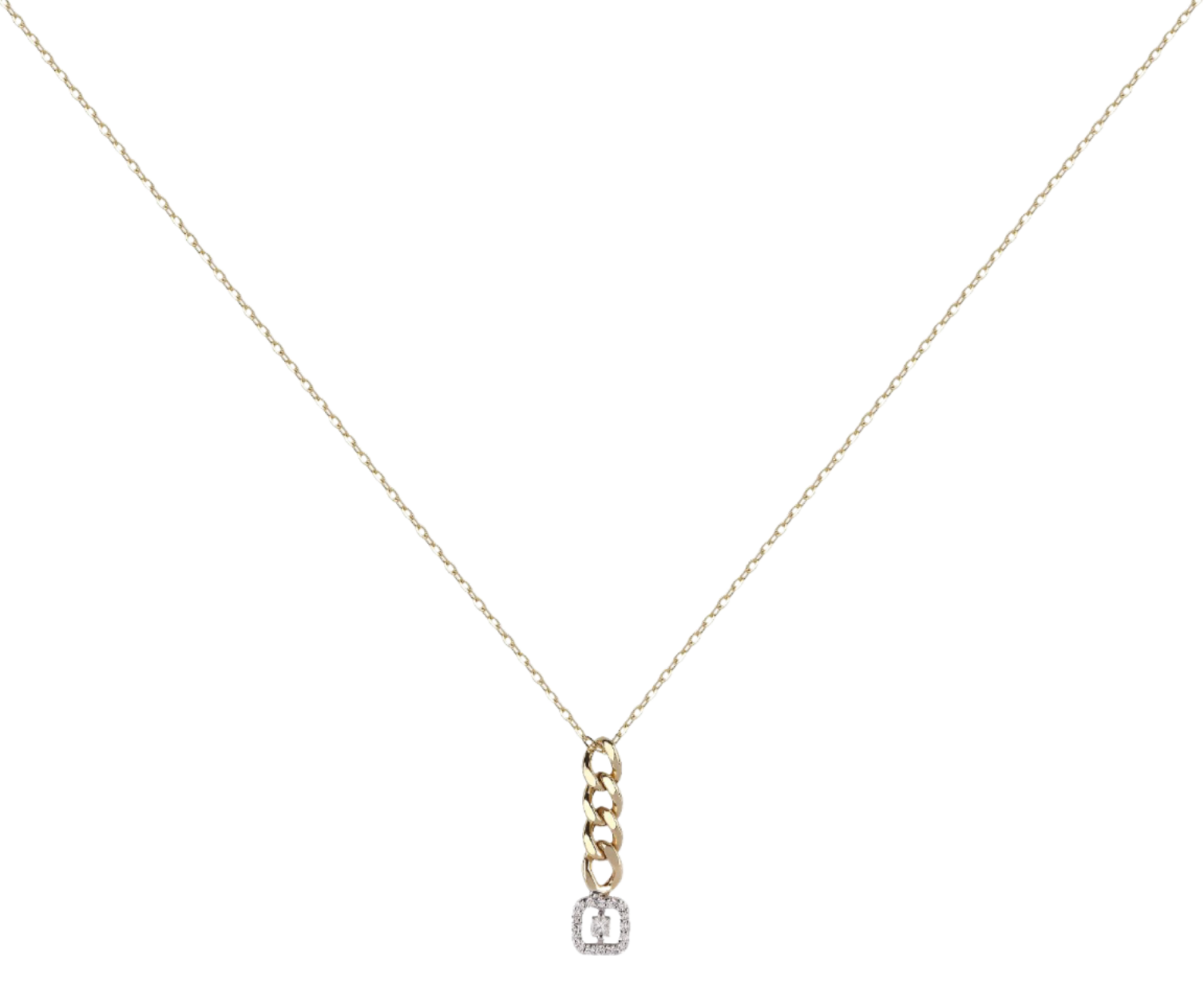 Cuban link diamond pendant necklace in gold by Yessayan