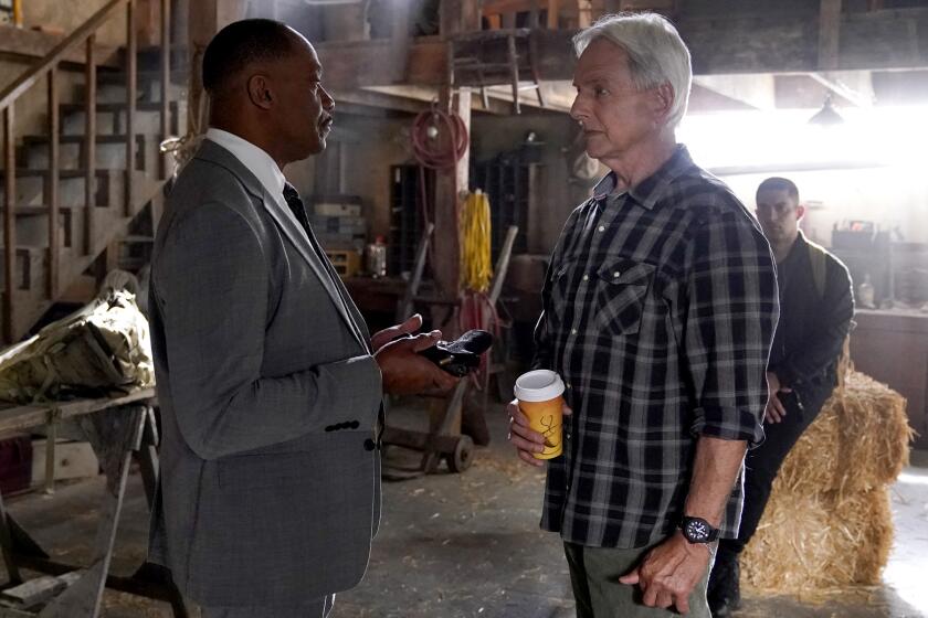 Rocky Carroll, left, and Mark Harmon in "NCIS" on CBS.