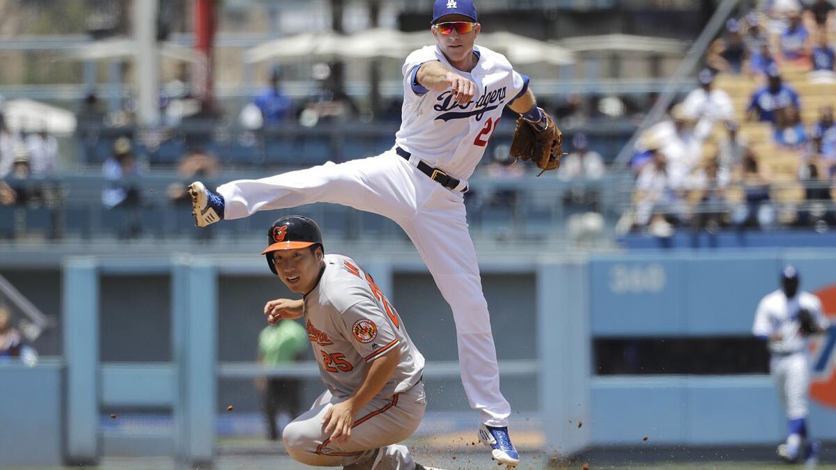 Despite six hits by Chase Utley, Dodgers fall to Orioles, 6-4, in