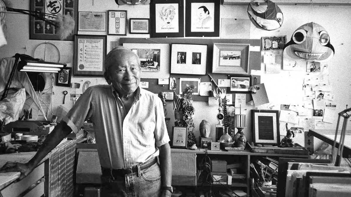 Tyrus Wong in his studio, as seen in the PBS series "American Masters."