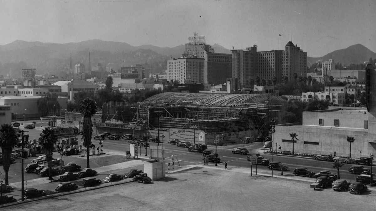A view of the Hollywood Palladium under construction in 1940. (Los Angeles Time File Photo)