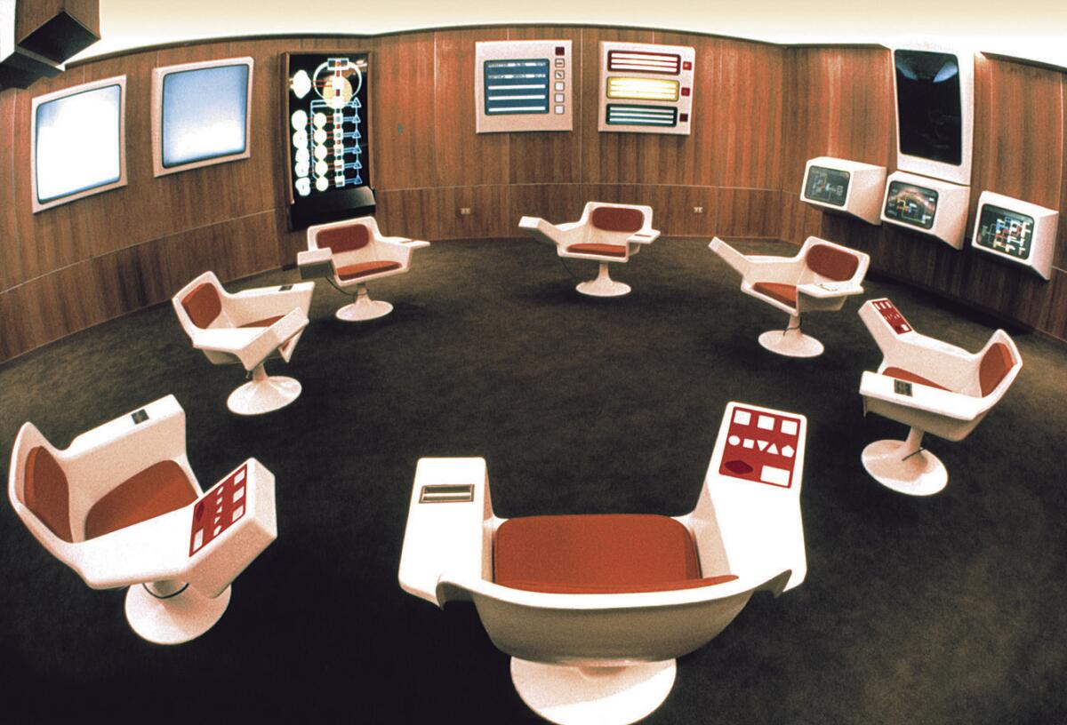 Opsroom for Project Cybersyn coordinated by Stafford Beer. 