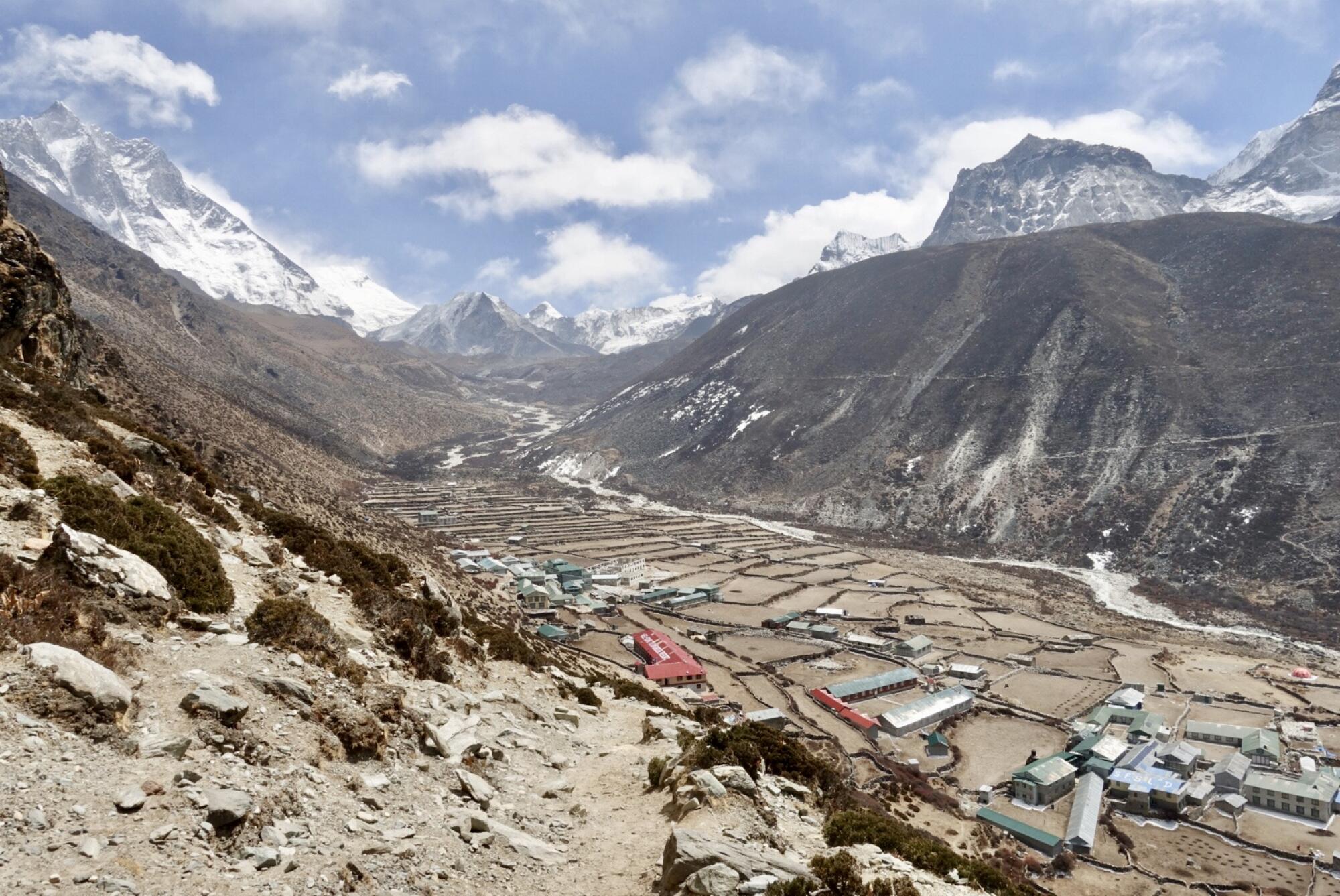 The village of Dingboche , between Namche Bazaar and Everest Base Camp