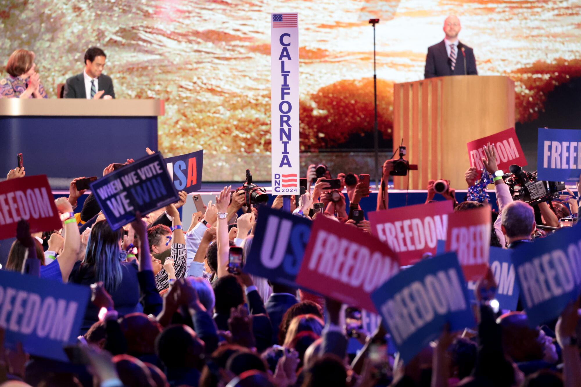 California cast their vote during the roll call on Tuesday.