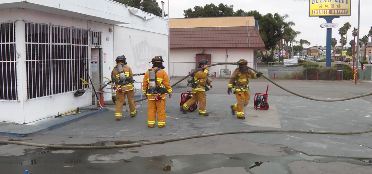 An illegal marijuana dispensary shut down by Chula Vista police Tuesday was damaged by a fire early Thursday.
