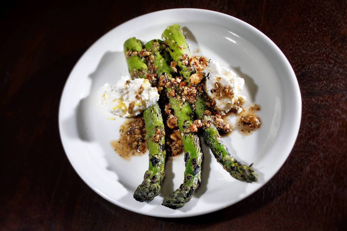 Delta asparagus with ricotta at Cook's County.