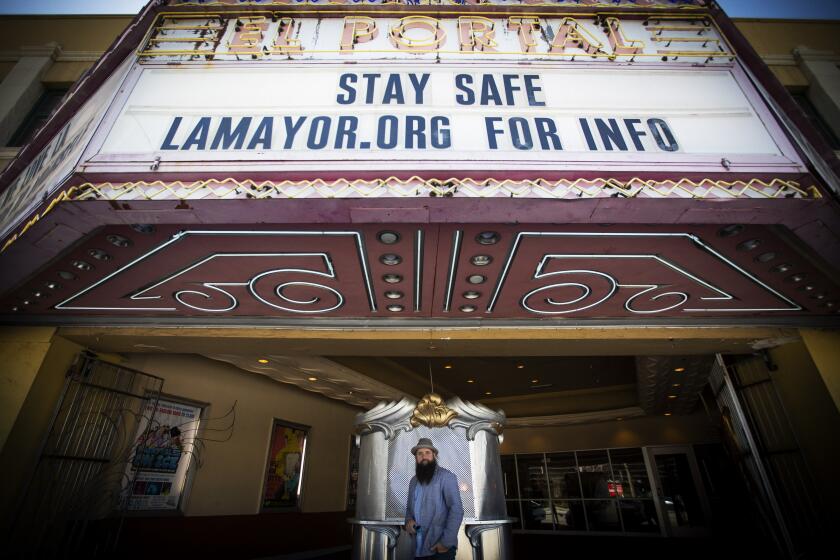 NORTH HOLLYWOOD, CALIF. - MARCH 30: Portrait of Josh Shaw. Founding Artist Director of Pacific Opera Project (POP) has cancelled his company's opera production because of coronavirus pandemic in North Hollywood, Calif. on Monday, March 30, 2020. (Francine Orr / Los Angeles Times)