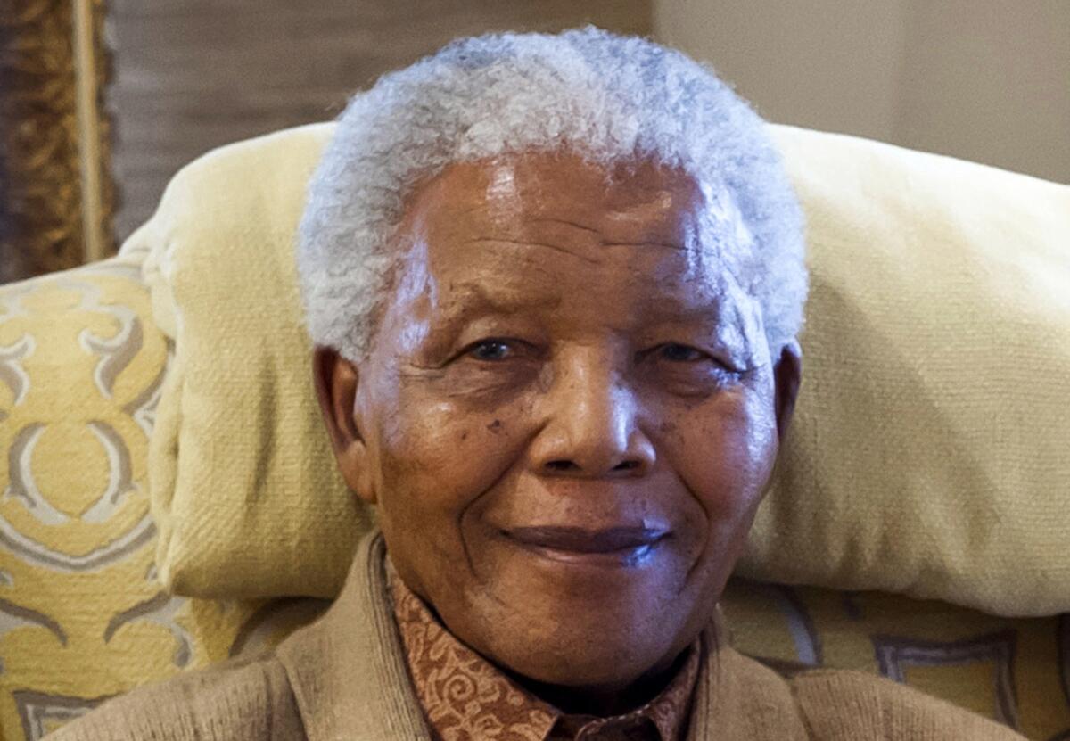 Nelson Mandela in 2012, the day before his 94th birthday.