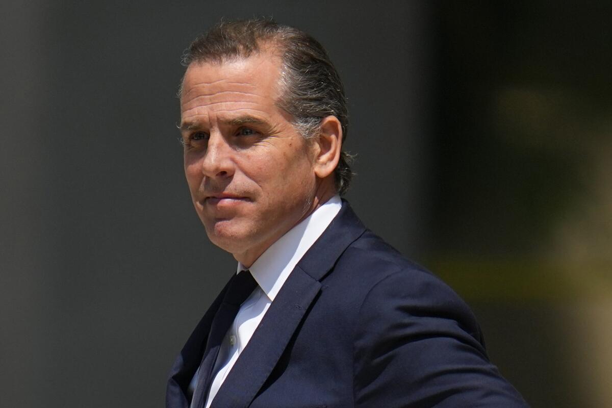 FILE - President Joe Biden's son Hunter Biden leaves after a court appearance, Wednesday, July 26, 2023, in Wilmington, Del. Hunter Biden has been charged with felony gun possession. A federal indictment filed in Delaware says Biden lied about his drug use when he bought a firearm in 2018 while struggling with addiction to crack cocaine. (AP Photo/Julio Cortez, File)