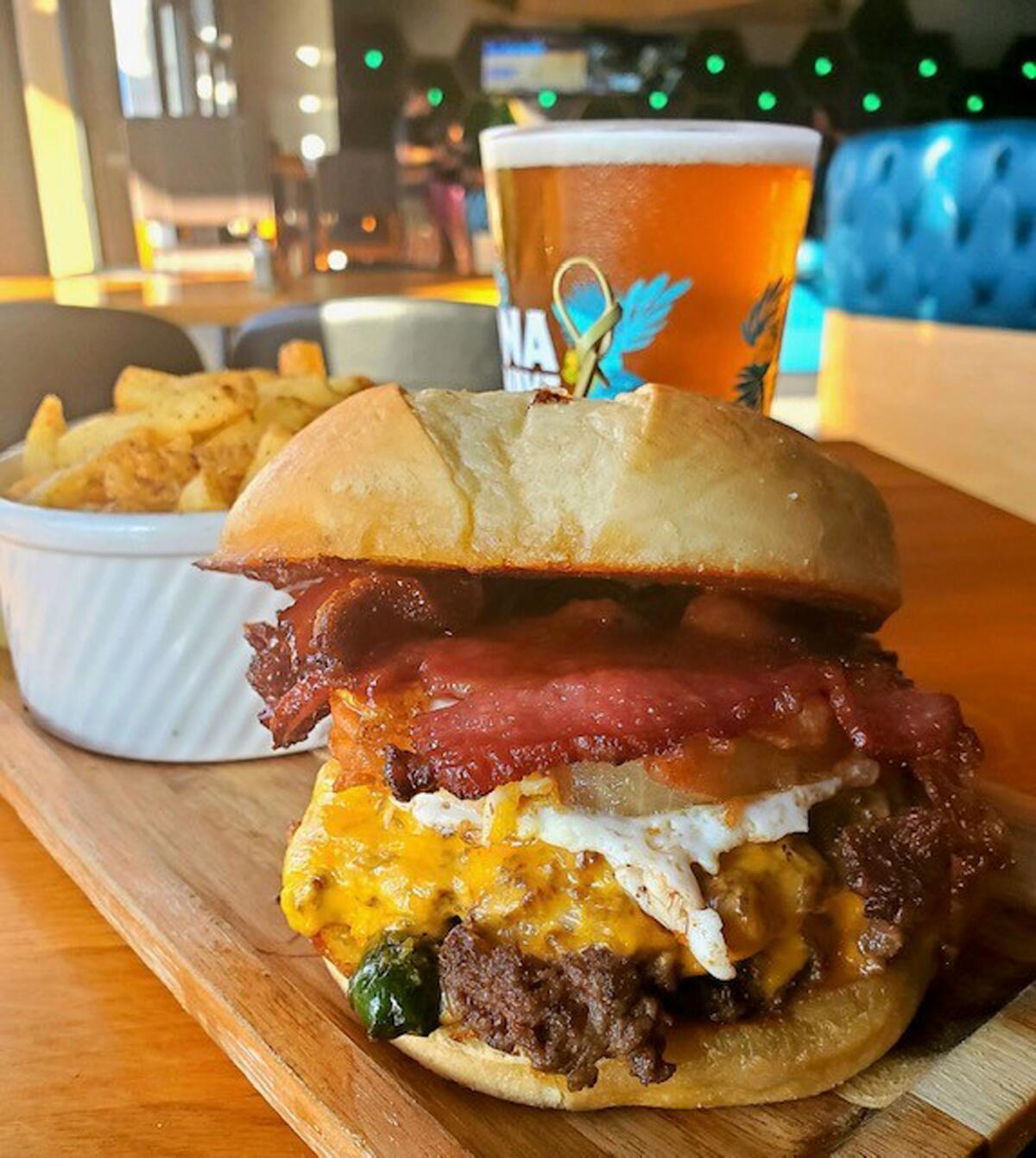 The “Roethlisburger” consists of two quarter-pound Angus beef patties.