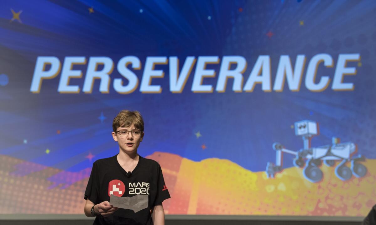 Alex Mather reads his essay about why the Mars 2020 rover should be named Perseverance.