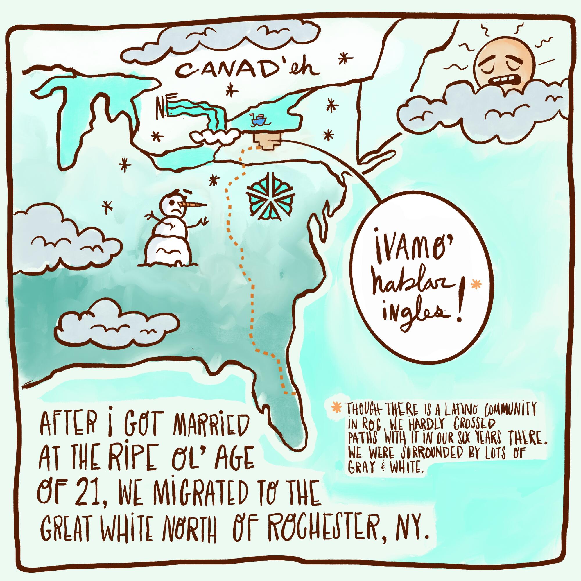 After marrying at the ripe ol' age of 21, we migrated to the great white north of Rochester, N.Y. 
