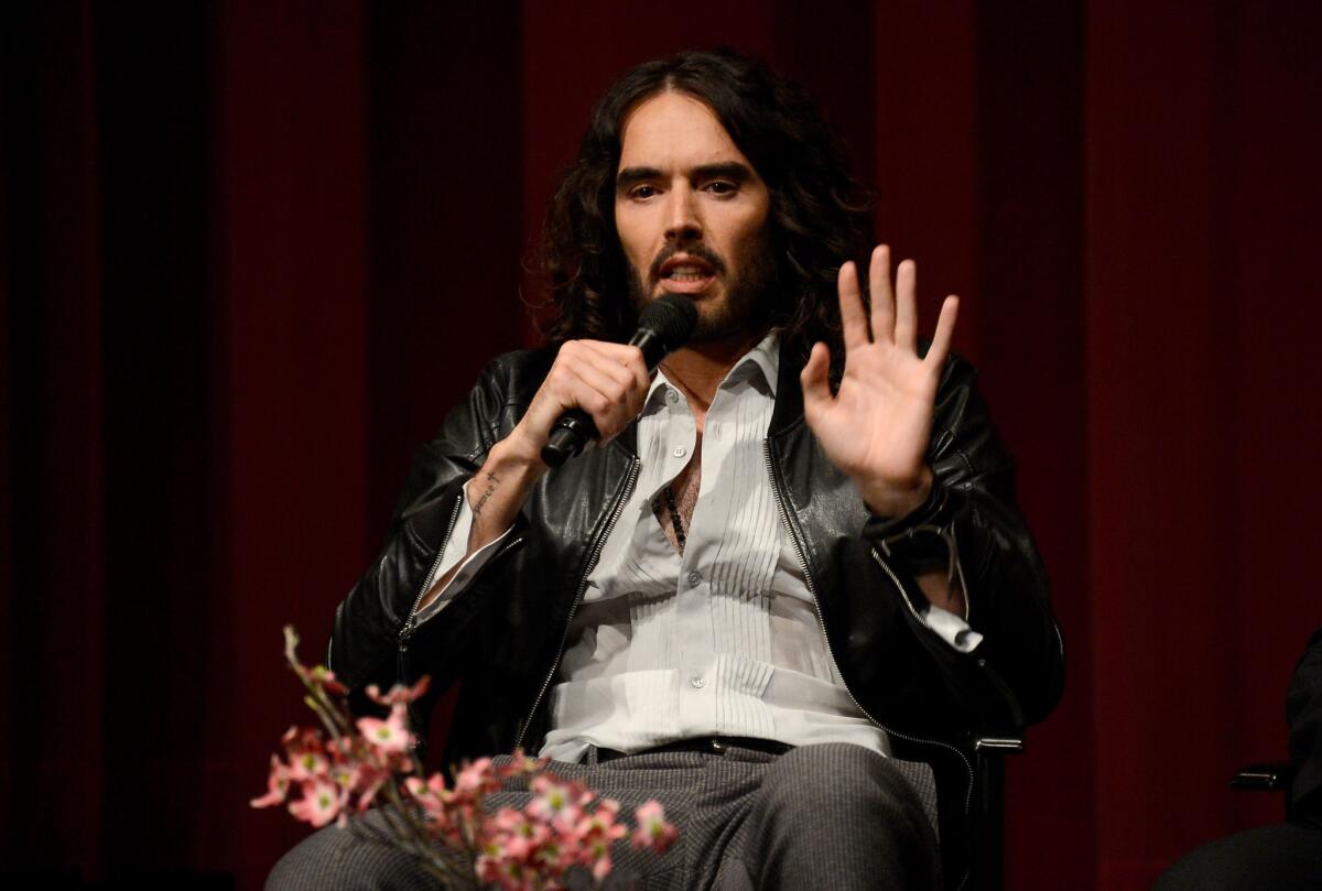 "'Swatting,' I don¿t like the word very much," Russell Brand says. "Swatting, obviously what you do to insects or a passing bottom."