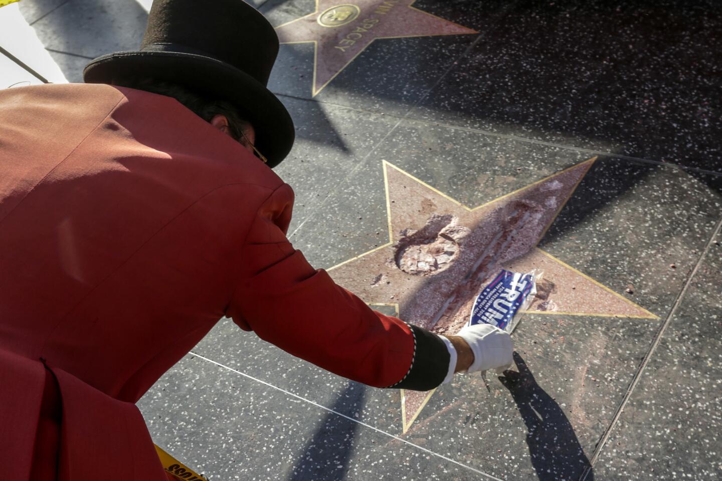 Trump star vandalized